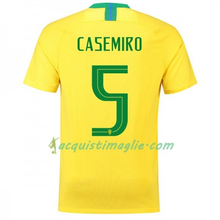 Divisa di Calcio Brasile Casemiro 5 Prima Mondiali 2018